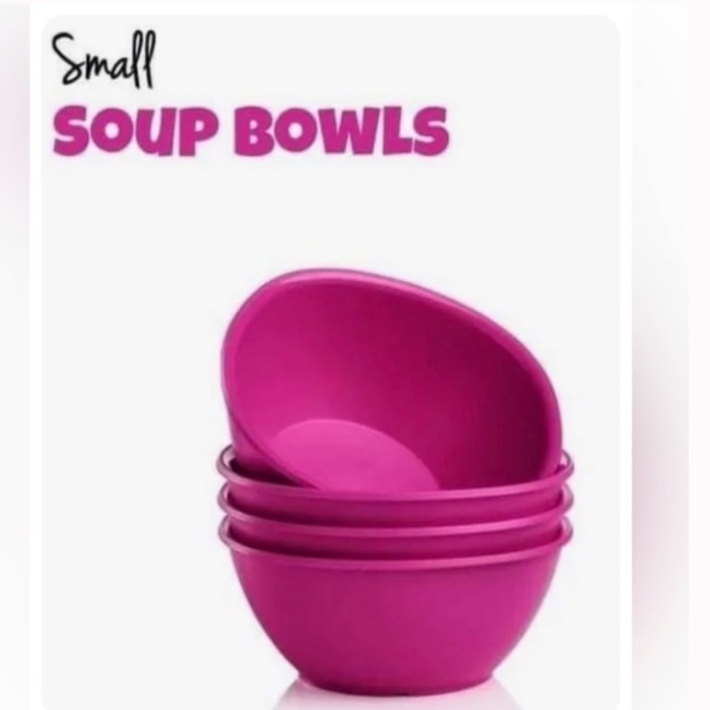 New Tupperware Pink Soup Bowls Set of 4